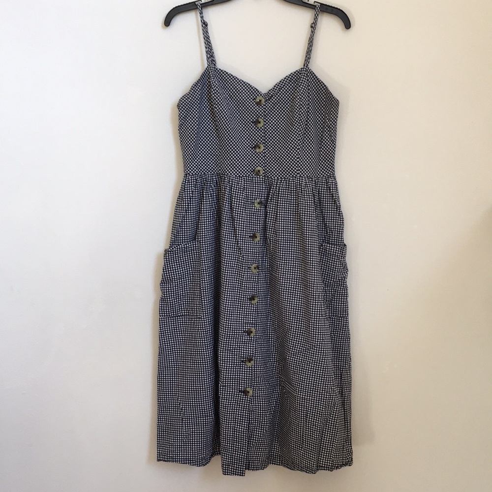 Urban Outfitters Cotton Gingham Slip Strap Dress